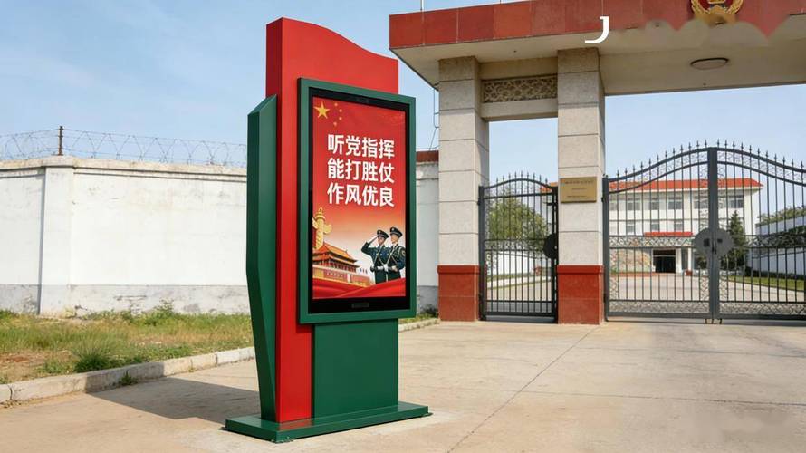 九凌jloo户外广告机应用部队场景安装施工标准